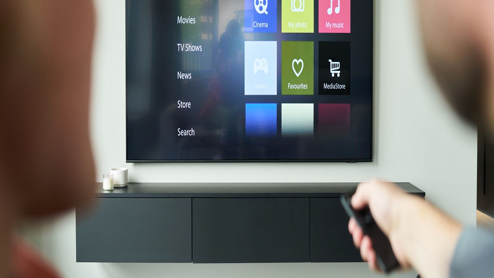 Google TV interface showing a streaming app in development with diagnostic overlay